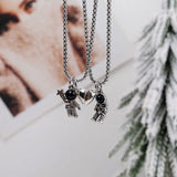 Astronaut Magnetic Heart Pendant Couple Necklaces For Women Men