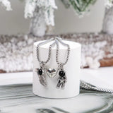 Astronaut Magnetic Heart Pendant Couple Necklaces For Women Men