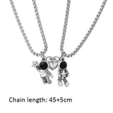 Astronaut Magnetic Heart Pendant Couple Necklaces For Women Men