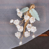 Bell Orchid-Like Hair Clips Chinese Hanfu Headdress Flowers H9
