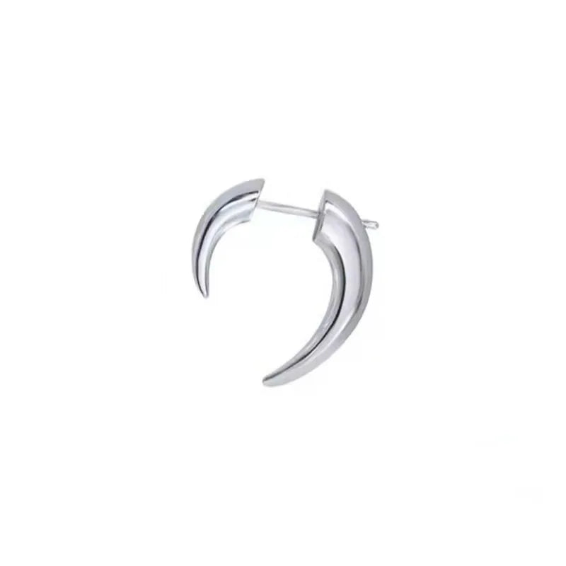 Boho Horn Croissant Stud Earrings Moon Punk Earrings for Women