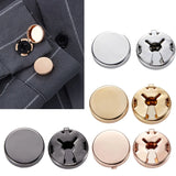 Brass Round Button Covers Cuff Links for Wedding Formal Shirt