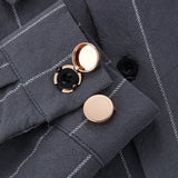 Brass Round Button Covers Cuff Links for Wedding Formal Shirt