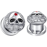 Skull Skeleton Ear Gauges Plugs Tunnel Stretcher