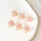 Copper Coated Drop Camellia Earrings DIY Jewelry Making Accessory