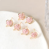 Copper Coated Drop Camellia Earrings DIY Jewelry Making Accessory