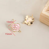 Copper Coated Drop Camellia Earrings DIY Jewelry Making Accessory