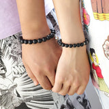 His & Hers Bead Bracelet Set - Stainless Steel