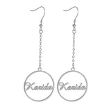 Personalized Stainless Steel Name Drop Earrings 30mm Pendant Dangle Letters