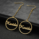 Personalized Stainless Steel Name Drop Earrings 30mm Pendant Dangle Letters