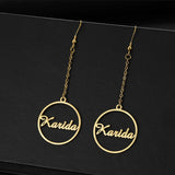 Personalized Stainless Steel Name Drop Earrings 30mm Pendant Dangle Letters