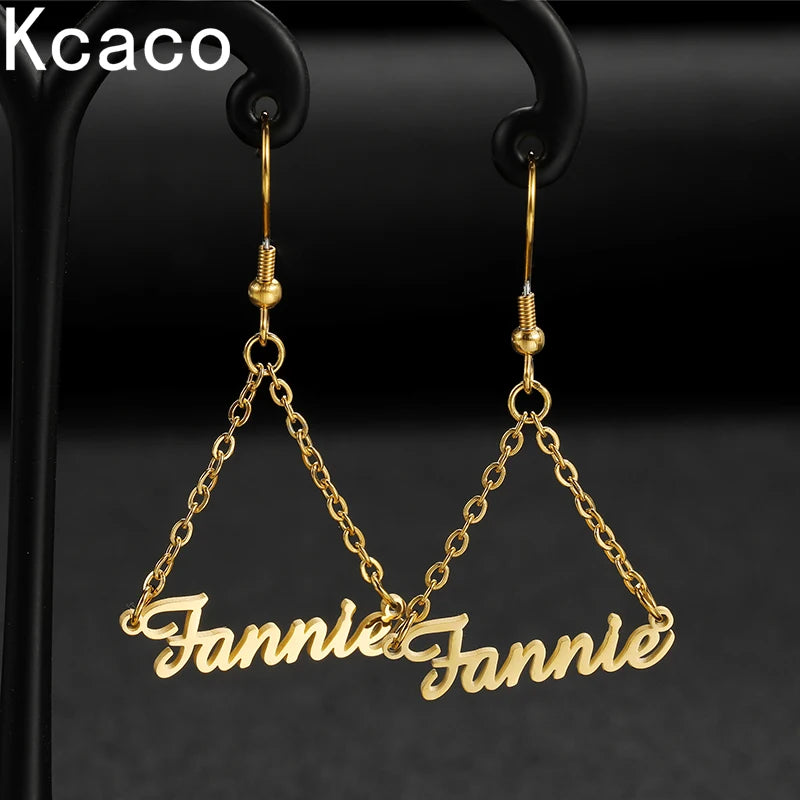 Custom Name Drop Earrings Stainless Steel Dangle Letters Jewelry