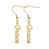 Personalized Letter Drop Earrings Stainless Steel Dangle Jewelry