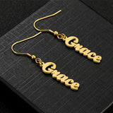 Personalized Letter Drop Earrings Stainless Steel Dangle Jewelry