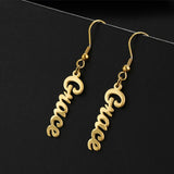 Personalized Letter Drop Earrings Stainless Steel Dangle Jewelry
