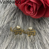 Personalized Elephant Initial Name Earrings