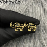 Personalized Elephant Initial Name Earrings