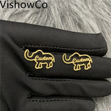 Personalized Elephant Initial Name Earrings