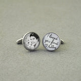 Custom Photo Cufflinks - Personalized Picture Cuff Links for Him