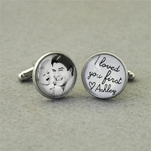 Custom Photo Cufflinks - Personalized Picture Cuff Links for Him