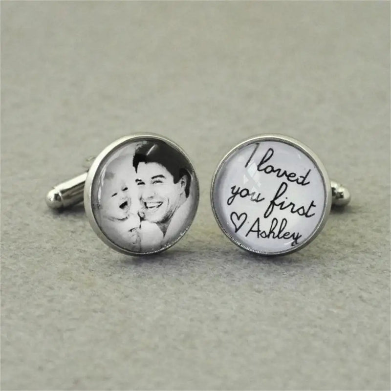 Custom Photo Cufflinks - Personalized Picture Cuff Links for Him