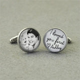 Custom Photo Cufflinks - Personalized Picture Cuff Links for Him