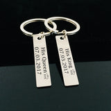 Engraved Crown Keyring Couples Valentine Keychain