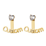 Heart Zircon Initial Stud Earrings Personalized Jewelry