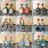 Drusy Natural Agate Dangle Earrings, Druzy Pearl Jewelry For Women