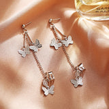 Stainless Steel Butterfly Clip Earrings Hook Double Pierced Women Girls Jewelry