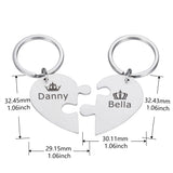 Personalized Couples Name Engraved Keychain Set Valentines Day Gift