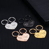 Personalized Couples Name Engraved Keychain Set Valentines Day Gift