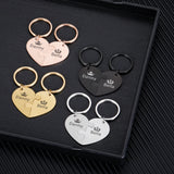 Personalized Couples Name Engraved Keychain Set Valentines Day Gift