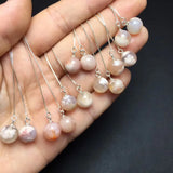 Fengbaowu Cherry Blossom Flower Agate Earrings