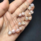 Fengbaowu Cherry Blossom Flower Agate Earrings