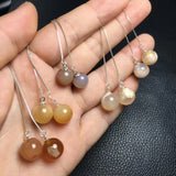 Fengbaowu Cherry Blossom Flower Agate Earrings