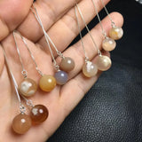 Fengbaowu Cherry Blossom Flower Agate Earrings