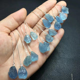 Aquamarine Earrings 925 Silver Crystal Healing Stone