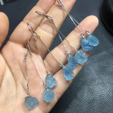 Aquamarine Earrings 925 Silver Crystal Healing Stone