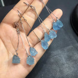 Aquamarine Earrings 925 Silver Crystal Healing Stone