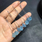 Aquamarine Earrings 925 Silver Crystal Healing Stone