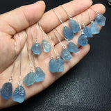 Aquamarine Earrings 925 Silver Crystal Healing Stone