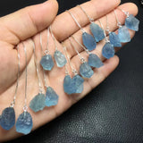 Aquamarine Earrings 925 Silver Crystal Healing Stone