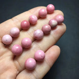 Rhodonite Sphere Ball Earring Ear Stud 925 Sterling Silver Crystal