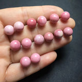 Rhodonite Sphere Ball Earring Ear Stud 925 Sterling Silver Crystal