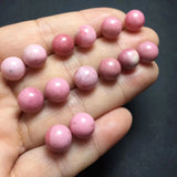 Rhodonite Sphere Ball Earring Ear Stud 925 Sterling Silver Crystal