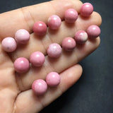 Rhodonite Sphere Ball Earring Ear Stud 925 Sterling Silver Crystal