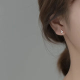 925 Sterling Silver CZ Lightning Stud Earrings Brincos