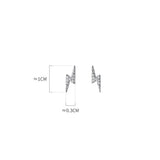 925 Sterling Silver CZ Lightning Stud Earrings Brincos
