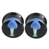 Glass Saddle Ear Plugs Jellyfish Mushroom Seaweed Auricle Screw Ear Plug
